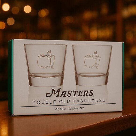 2025 Masters Augusta National Double Old Fashioned Glasses Set of 2...NEW IN BOX - Picture 1 of 3